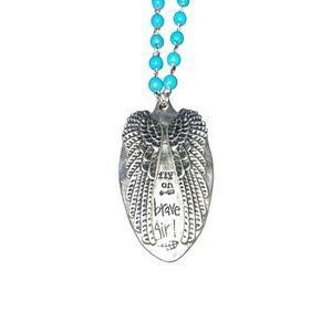 Angel Wings Long Pendant Necklace Boho‎ Fairy Signed Coastal Cowgirl Jewelry 36"